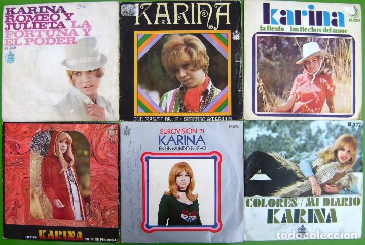 Discos de vinilo: Lote 6 Singles de Karina - Foto 1