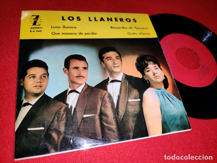 Discos de vinilo: LOS LLANEROS LUNA LLANERA/QUE MANERA DE PERDER/RECUERDOS DE YPACARAI/+1 7'' EP 1963 ZAFIRO
