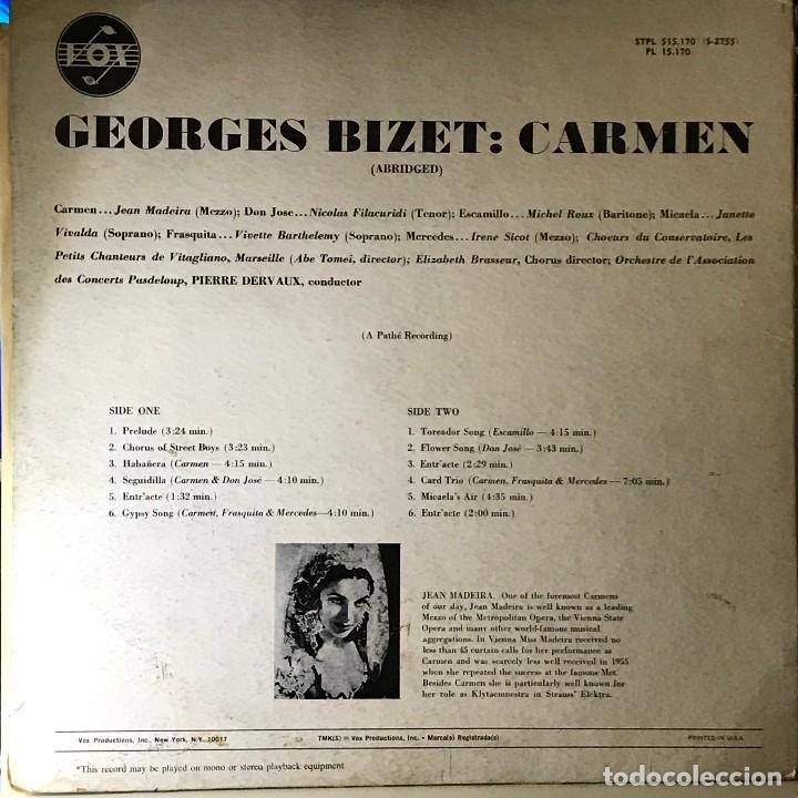 Discos de vinilo: LP estadounidense Carmen a&ntilde;o 1957 - Foto 2