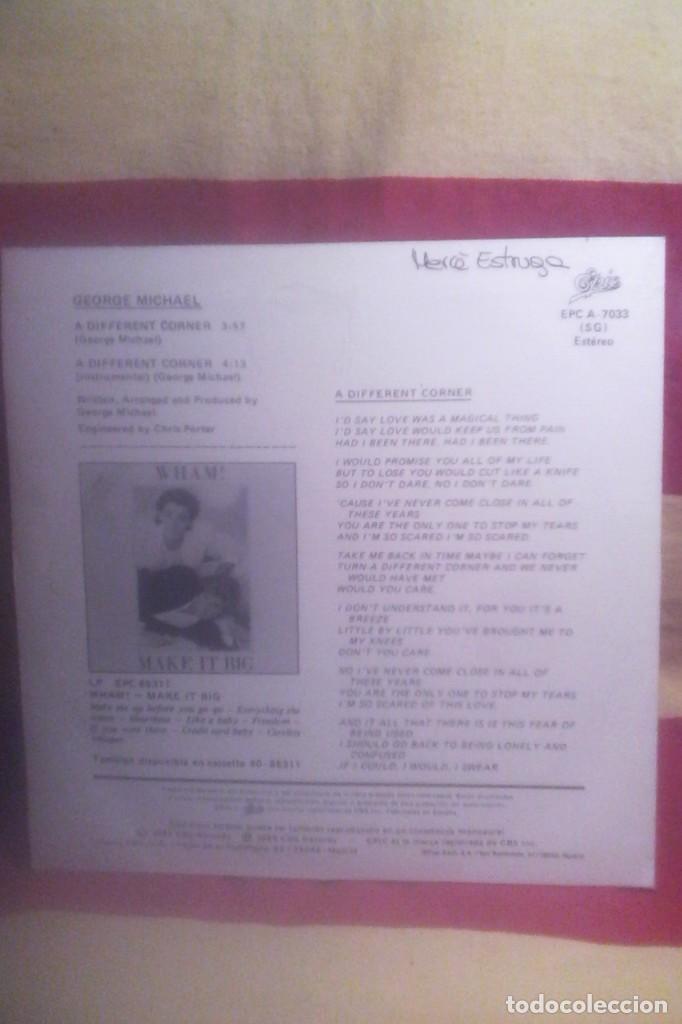 Discos de vinilo: G . MICHAEL - A DIFFERENT CORNER . 45 RPM. - Foto 3