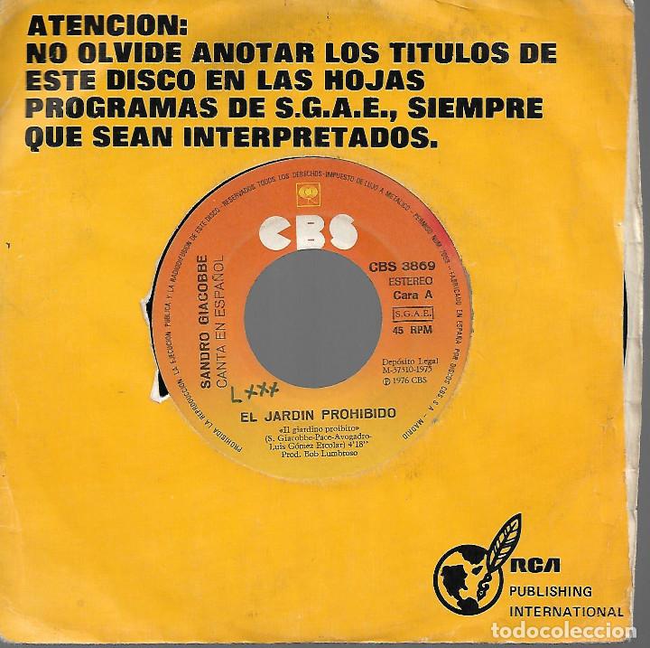 Discos de vinilo: SINGLE VINILO sandro giacbbe - Foto 1
