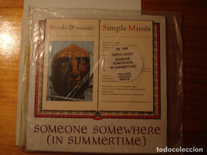 Simple Minds Someone Somewhere In Summertime Con Poster A Color Del Grupo Uk