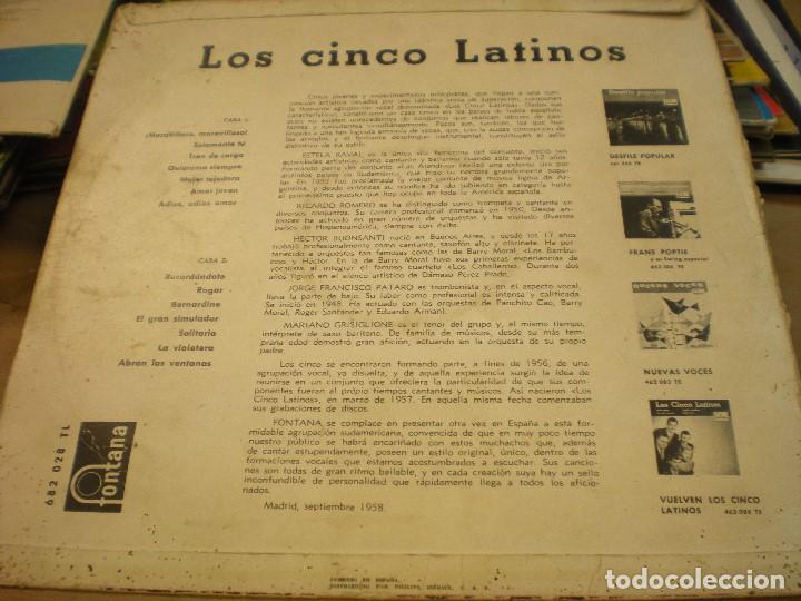 Discos de vinilo: LOS CINCO LATINOS. FONTANA 1958 - Foto 2