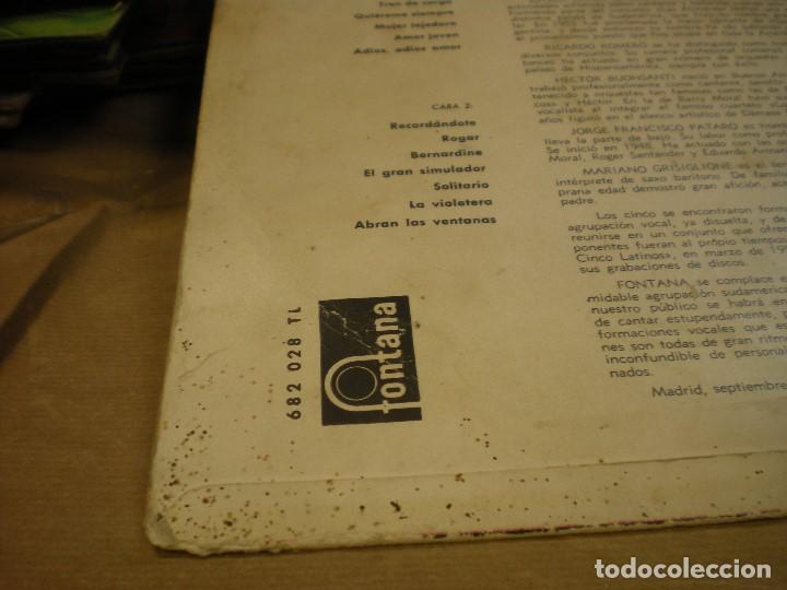 Discos de vinilo: LOS CINCO LATINOS. FONTANA 1958 - Foto 4