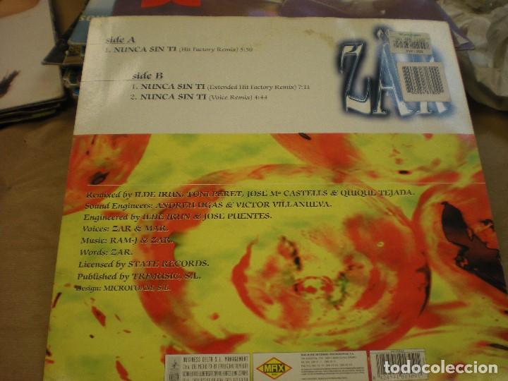 Discos de vinilo: ZAR. NUNCA SIN TI. MAX MUSIC - Foto 2
