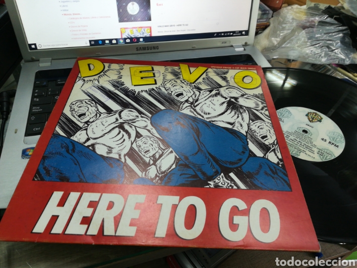 Discos de vinilo: Devo maxi here to go u.s.a 1984 - Foto 1