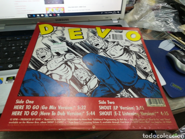 Discos de vinilo: Devo maxi here to go u.s.a 1984 - Foto 3
