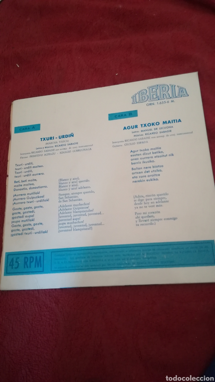 Discos de vinilo: Txuri, Urdin, Vinilo - Foto 2