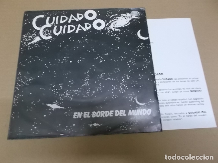 Disques de vinyle: CUIDADO, CUIDADO (SN) EN EL BORDE DEL MUNDO A&Ntilde;O &ndash; 1986 &ndash; PROMOCIONAL + HOJA PROMOCIONAL