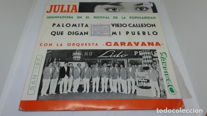 Discos de vinilo: DISCO SINGLE VINILO . JULIA CON LA ORQUESTRA CARAVANA . - Foto 1
