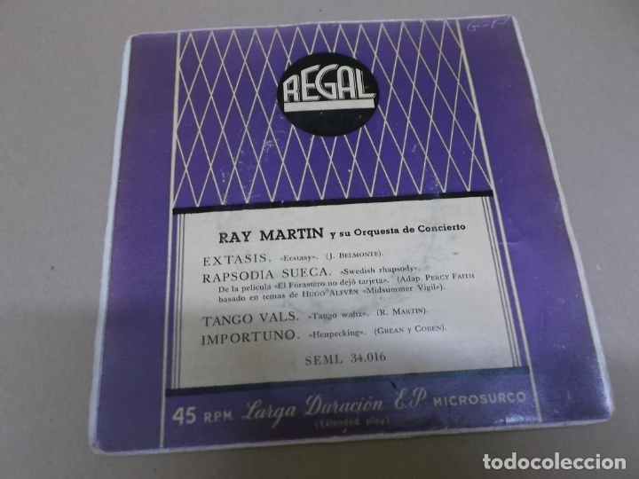 Discos de vinilo: RAY MARTIN (EP) ECSTASY A&Ntilde;O &ndash; 1955 - Foto 1