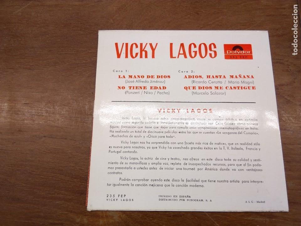 Discos de vinilo: VICKY LAGOS - LA MANO DE DIOS - NO TIENE EDAD (EP). - Foto 2