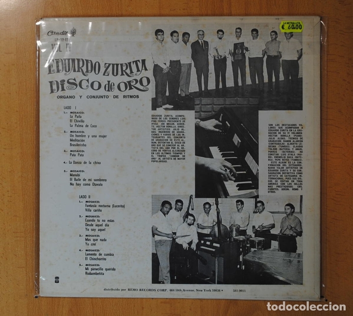 Discos de vinilo: EDUARDO ZURITA - DISCO DE ORO - LP - Foto 2