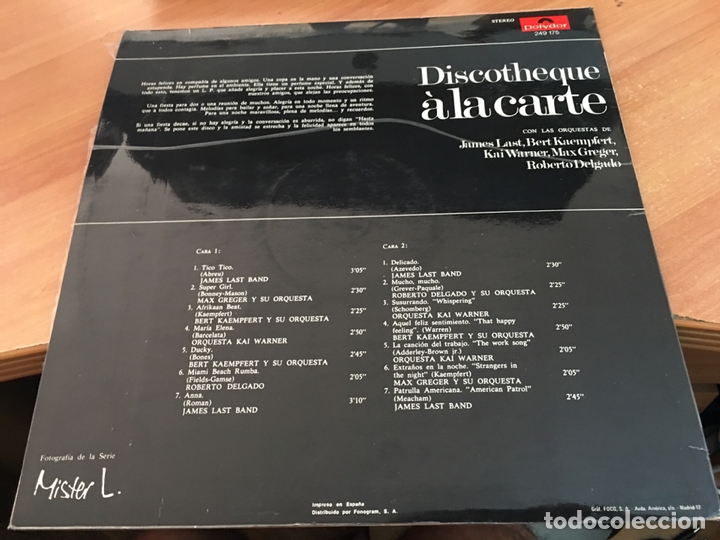 Discos de vinilo: DISCOTHEQUE A LA CARTE LP ESPA&Ntilde;A 1968 (B-5) - Foto 3