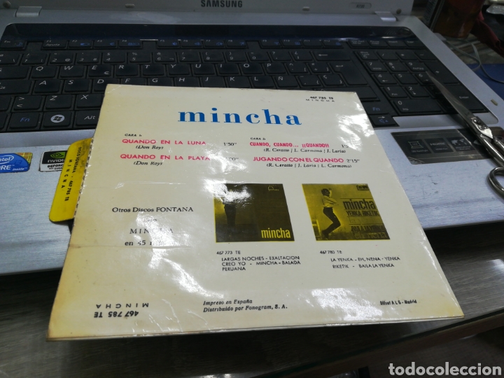 Discos de vinilo: Mincha ep Quando en la luna + 3 1965 - Foto 2