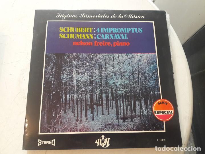 Discos de vinilo: SCHUBERT. 4 IMPROMPTUS. SCHUMANN. CARNAVAL. NELSON FREIRE PIANO (LP) - Foto 1