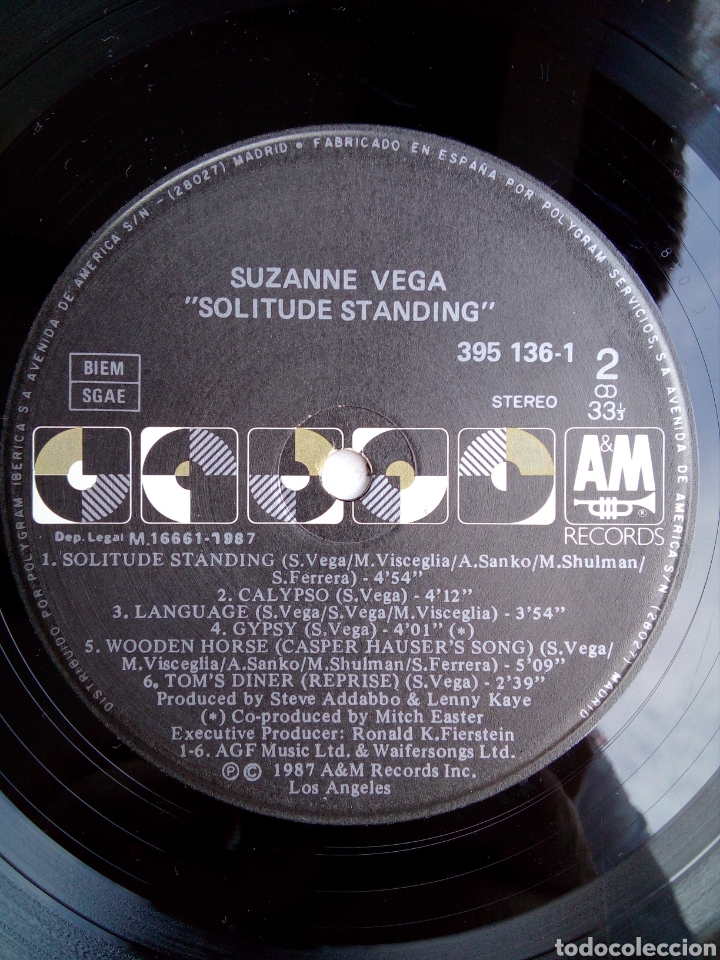 Discos de vinilo: Suzanne Vega - Solitude standing, A&M Records, 1987. Spain. - Foto 5