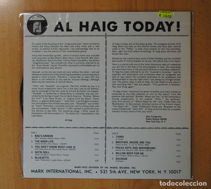 Discos de vinilo: AL HAIG - AL HAIG TODAY - LP - Foto 2