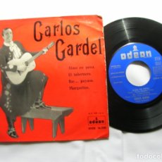 Discos de vinilo: DISCO DE CARLOS GARDEL CONTIENE 4 TEMAS ODEON AÑO 1958. Lote 171663175
