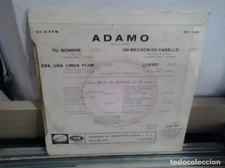 Discos de vinilo: LMV - Adamo. Tu nombre. EMI 1966, ref. EPL 14.307 - Foto 2