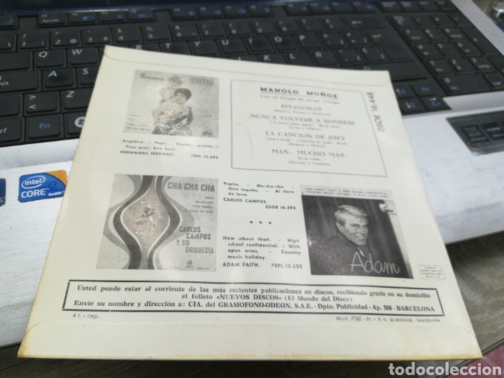 Discos de vinilo: Manolo Mu&ntilde;oz ep pitagoras + 3 1961 - Foto 2