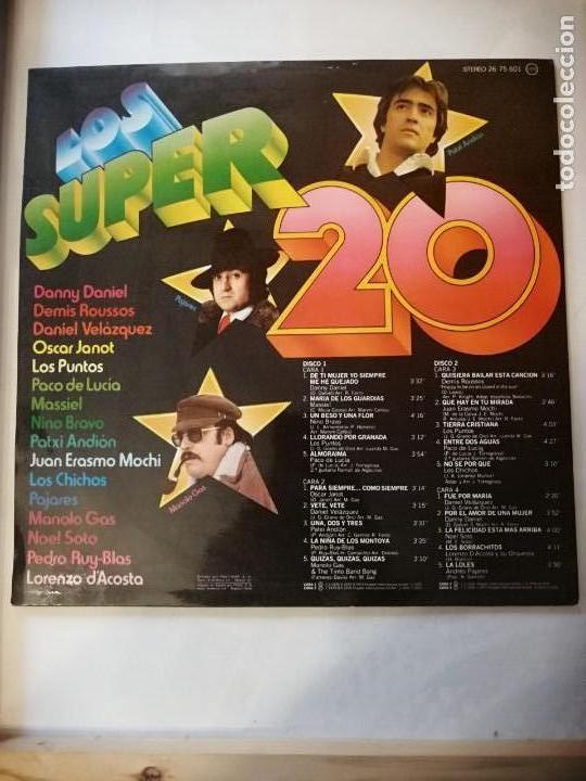 Discos de vinilo: DISCO DOBLE LP LOS SUPER 20. - Foto 2
