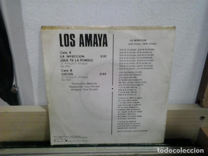 Discos de vinilo: LMV - Los amaya. La inyecci&oacute;n / Cocos. RCA 1977 - Foto 2