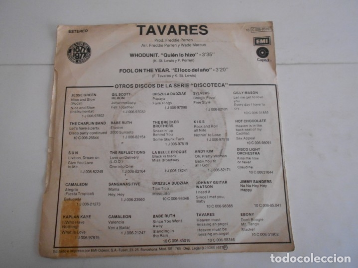 Discos de vinilo: TAVARES-SINGLE WHODUNIT - Foto 2