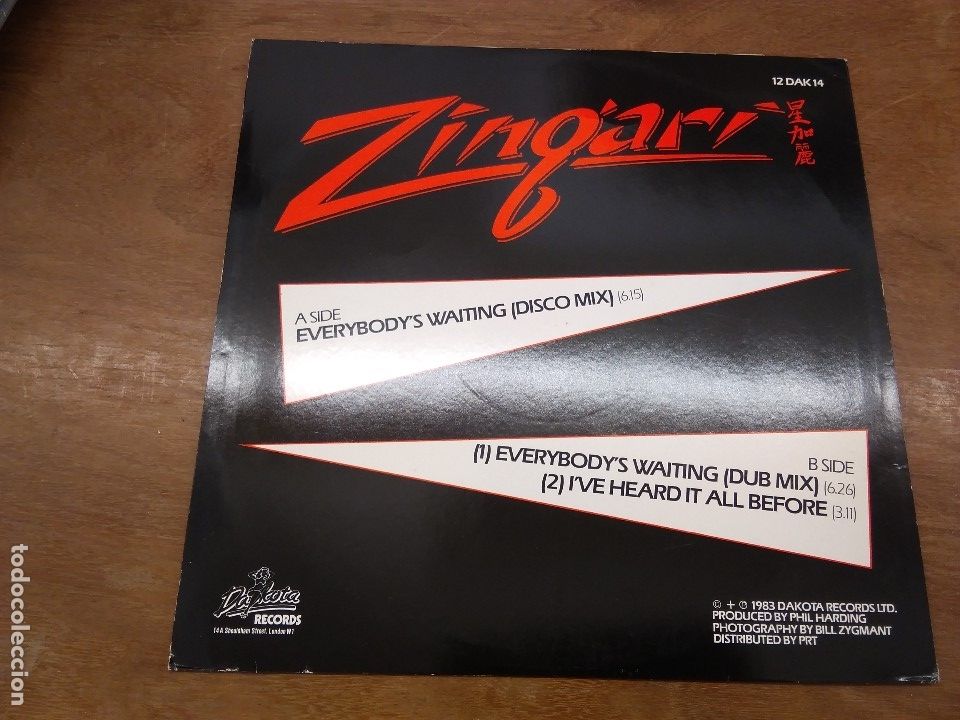 Discos de vinilo: ZINGARI - EVERYBODY&acute;S WAITING (MAXI) - Foto 2