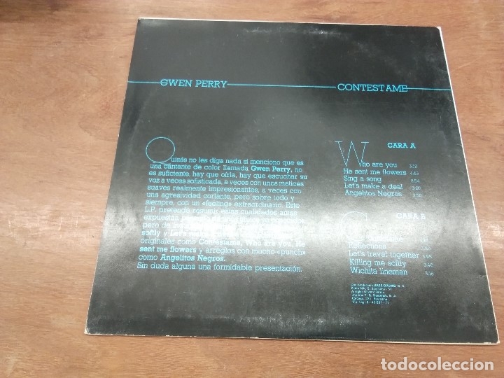 Discos de vinilo: GWEN PERRY - CONTESTAME (LP). - Foto 2