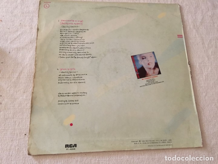 Discos de vinilo: MAXI SINGLE VINILO EURYTHMICS THERE MUST BE AN ANGEL - Foto 2