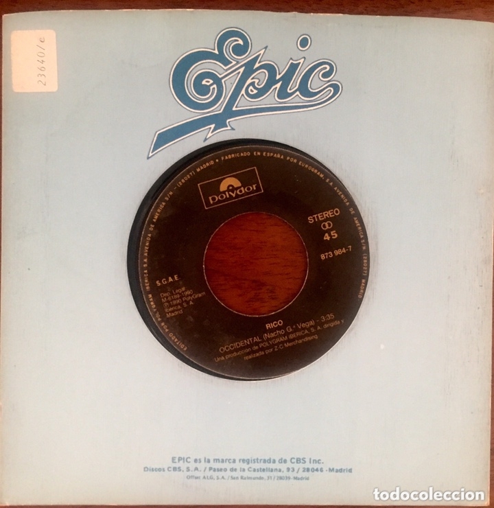Discos de vinilo: Rico. Rico. Promo. Single 7&rsquo;. - Foto 1