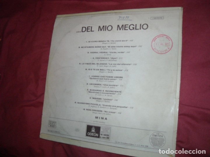 Discos de vinilo: MINA - ...DEL MIO MEGLIO - LP EMI-Odeon -- ESP 1971 original - Foto 2
