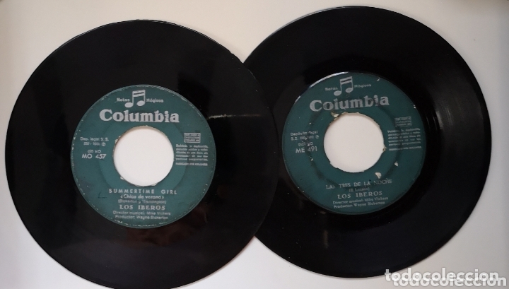 Discos de vinilo: LOTE 2 SINGLES DE LOS IBEROS SIN CARATULA - Foto 1