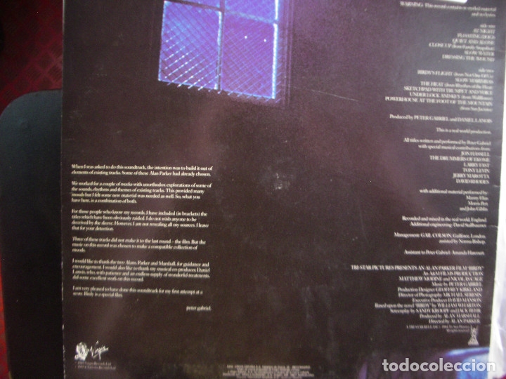 Discos de vinilo: PETER GABRIEL- BIRDY. LP. - Foto 2