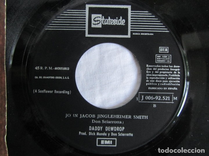 Discos de vinilo: Single vinilo Chick a Boom, Daddy Dewdrop 1971 Promo - Foto 5
