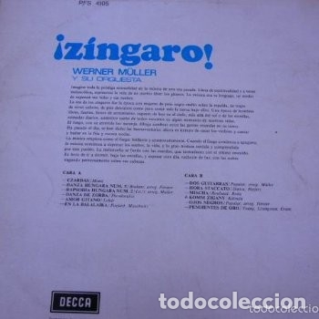 Discos de vinilo: Zingaro Werner M&uuml;ller y su orquesta LP 1974 - Foto 2