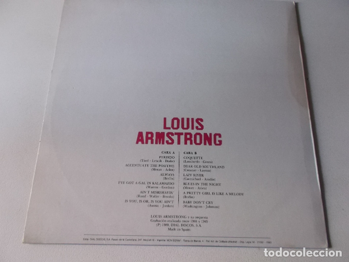 Discos de vinilo: louis armstrong, dial discos, 1980 - Foto 2
