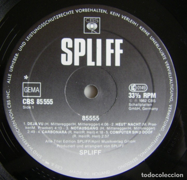 Discos de vinilo: Spliff. 85555, CBS 85 555, ALEMANIA - Foto 4