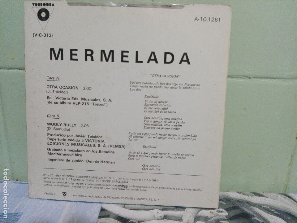 Discos de vinilo: MERMELADA  WOOLY BULLY  SINGLE SPAIN 1987 PDELUXE - Foto 2