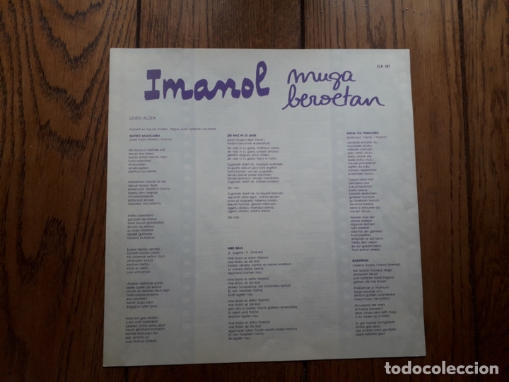 Discos de vinilo: Imanol - muga beroetan - Foto 3