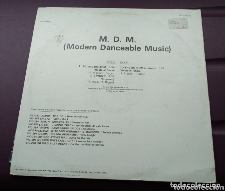 Discos de vinilo: M. D. M. - To the botton - Foto 4
