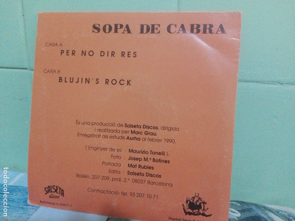 Discos de vinilo: SOPA DE CABRA PER NO DIR RES  SINGLE SPAIN 1990 PDELUXE - Foto 2