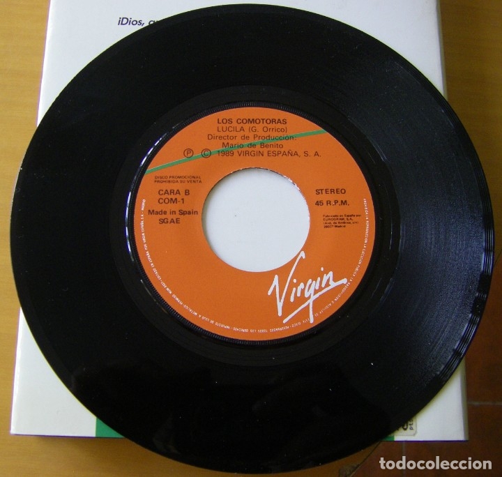 Discos de vinilo: Loscomotoras, En Ella No Pensar&eacute;, Virgin-COM-1 - Foto 3