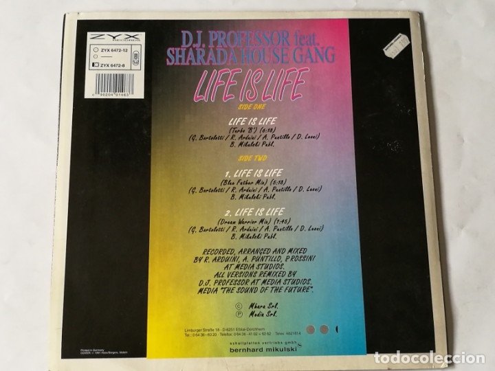 Discos de vinilo: D.J. Professor - Life Is Life - 1990 - Foto 2