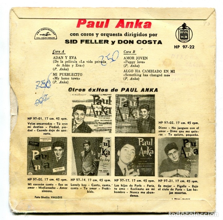 Discos de vinilo: PAUL ANKA, ABC PARAMOUNT. SINGLE. 1960. - Foto 2