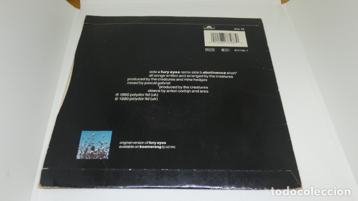 Discos de vinilo: DISCO SINGLE FURY THE CREATURES EYES REMIX - Foto 2