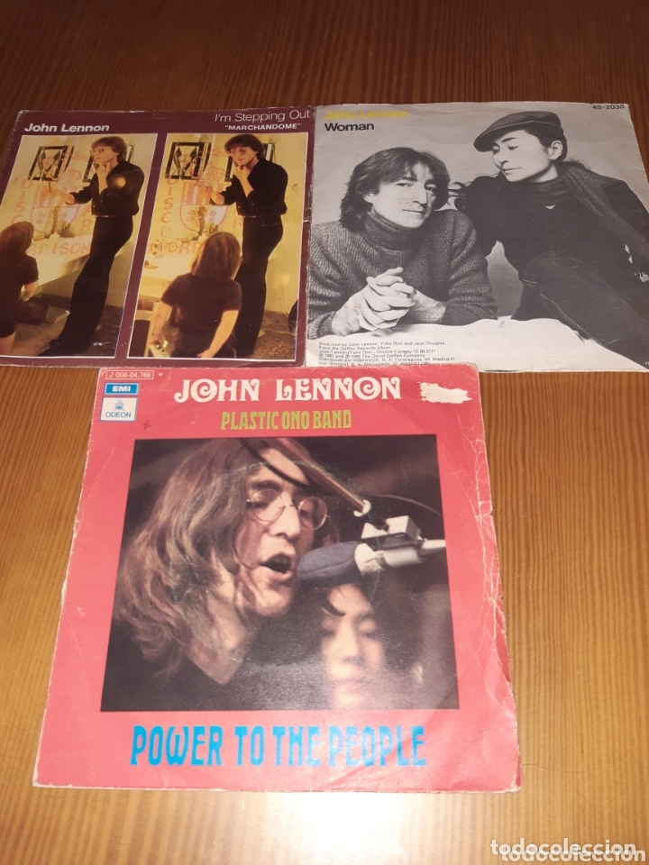 Discos de vinilo: Lote de 3 discos vinilo singles de JOHN LENNON - Foto 1