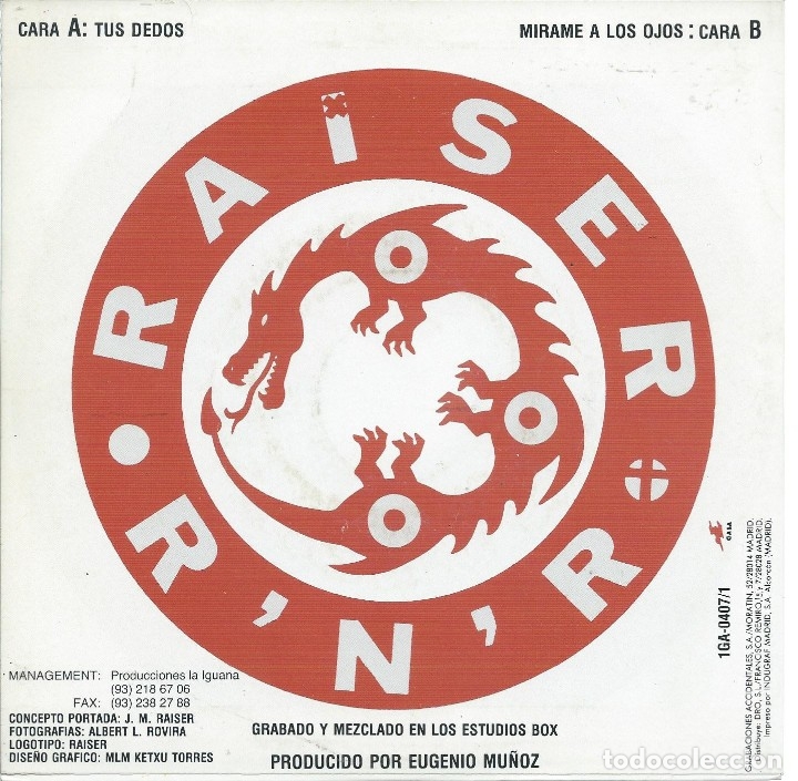 Discos de vinilo: RAISER, TUS DEDOS (GASA 1990) - Foto 2