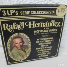 Discos de vinilo: RAFAEL HERNANDEZ Y SU INOLVIDABLE MUSICA. 3 LP´S VINILO SERIE COLECCIONISTA. GURANI VERNE RECORDS